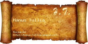Hanus Tullia névjegykártya